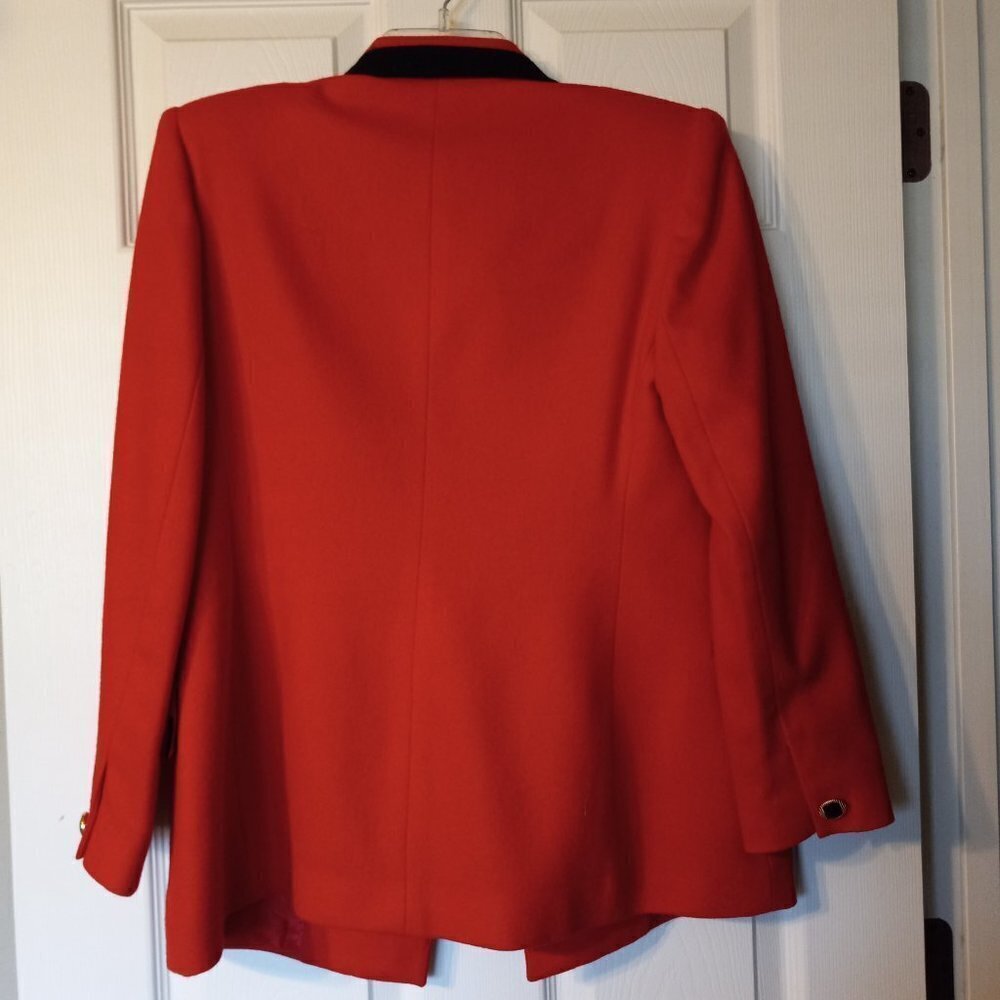Vintage 100% Wool Oleg Cassini Red Double breasted Blazer Size 6 - Picture 5 of 5